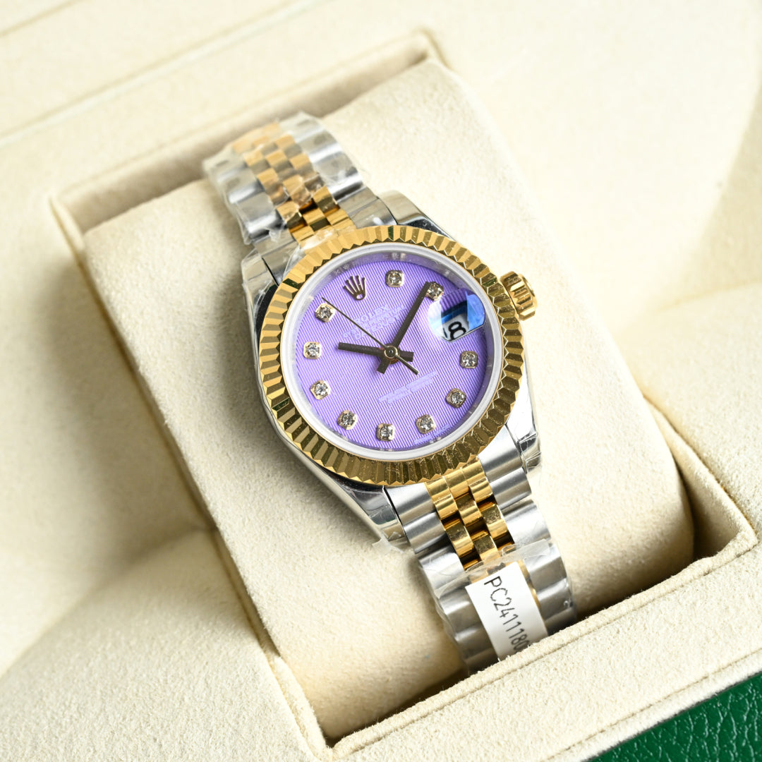 Rolex-lavender purple, apple mint green